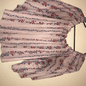 Pink off the shoulders with flowers